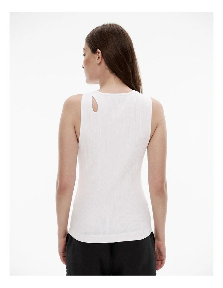 Variegated Cutout Tank in Pure White image 4