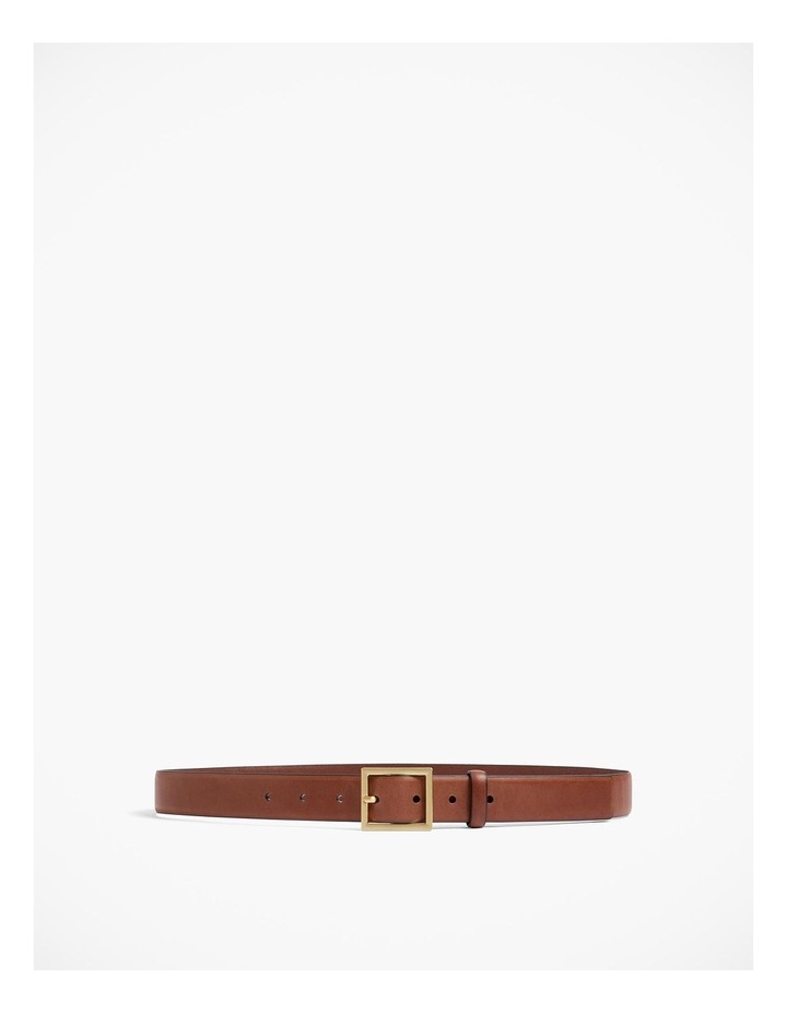 Sharp Buckle Belt in Rich Tan Brown