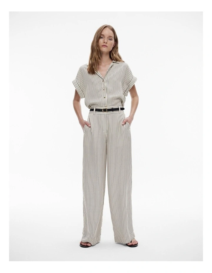 Viscose Stripe Palazzo Pant in Black image 2