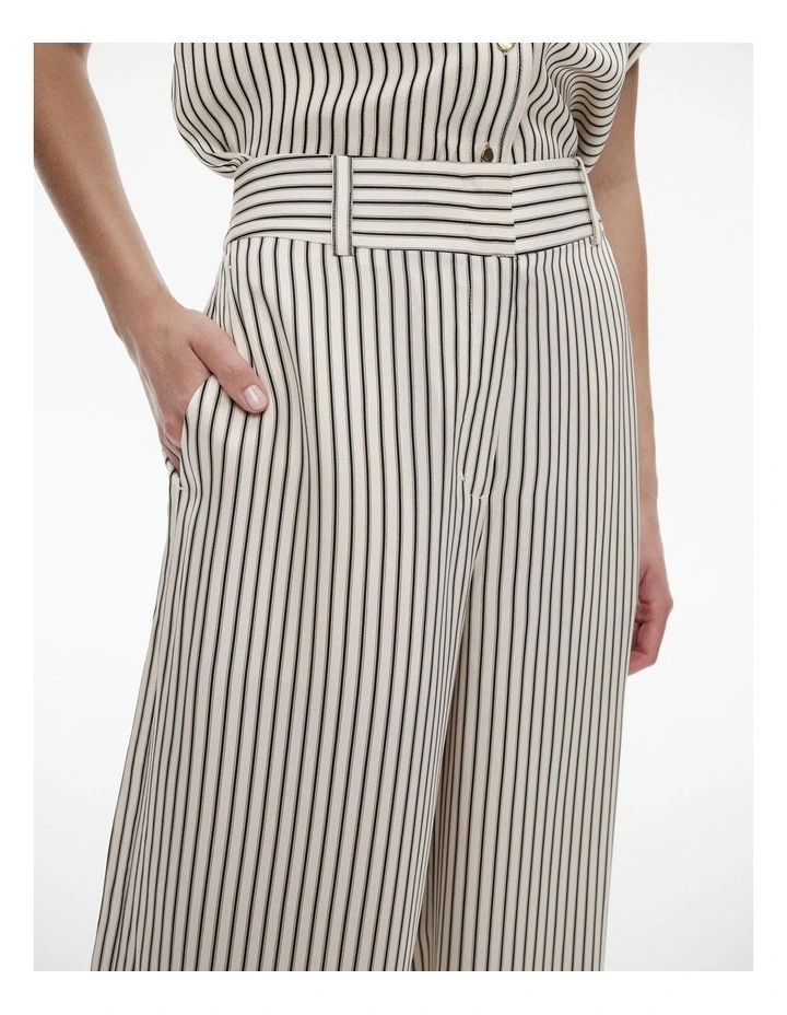 Viscose Stripe Palazzo Pant in Black image 3