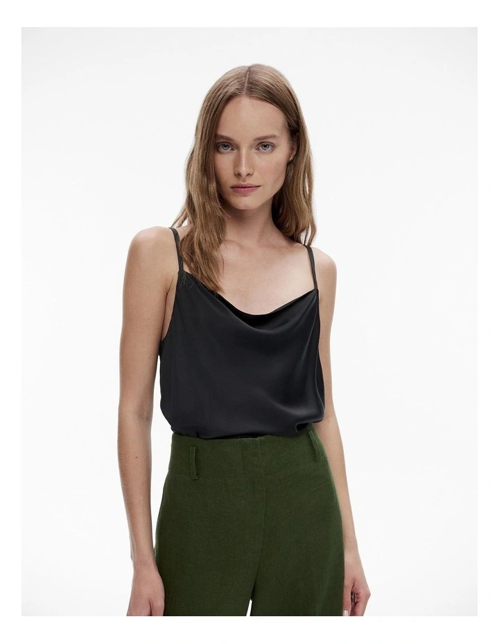Cowl Neck Camisole in Black image 1