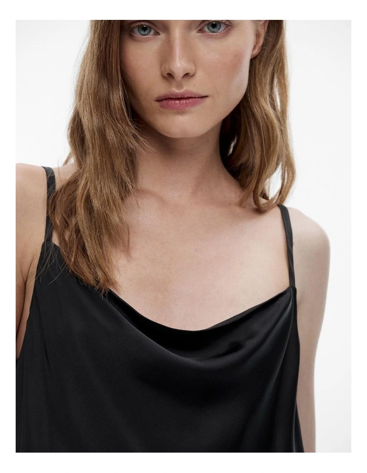 Cowl Neck Camisole in Black image 3