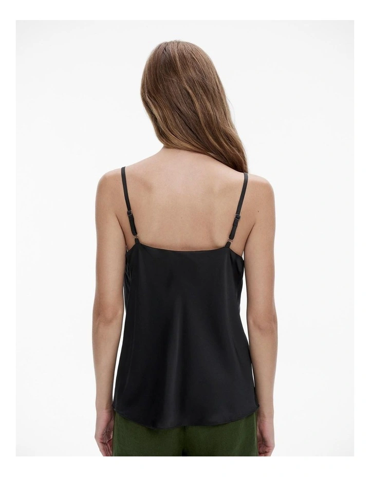 Cowl Neck Camisole in Black image 4
