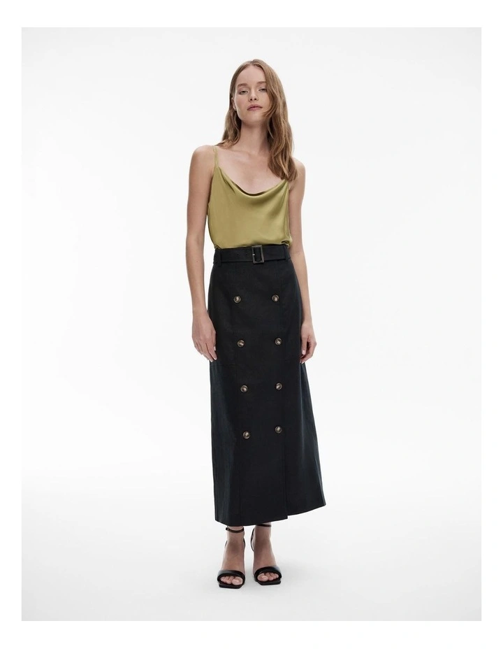 Cowl Neck Camisole in Army Green image 2