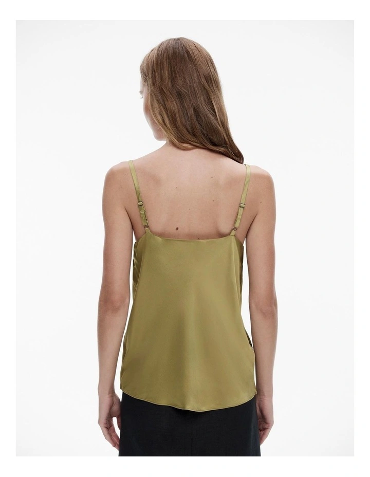Cowl Neck Camisole in Army Green image 4