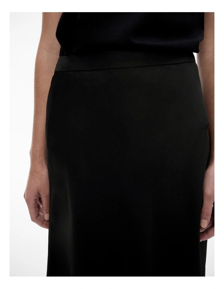 Bias Maxi Skirt in Black image 3