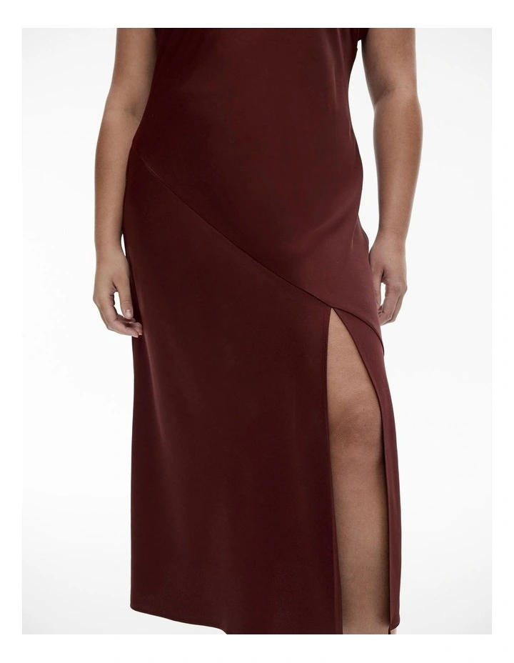 Acetate Blend Slip Dress in Rich Mulberry image 3