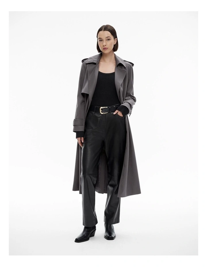 Scoop Neck Rib Knit in Black image 2