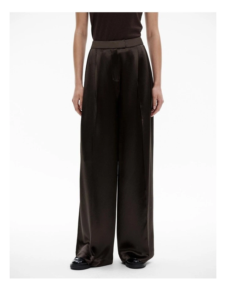 Acetate Blend Full Length Pant in Bitter Chocolate image 1