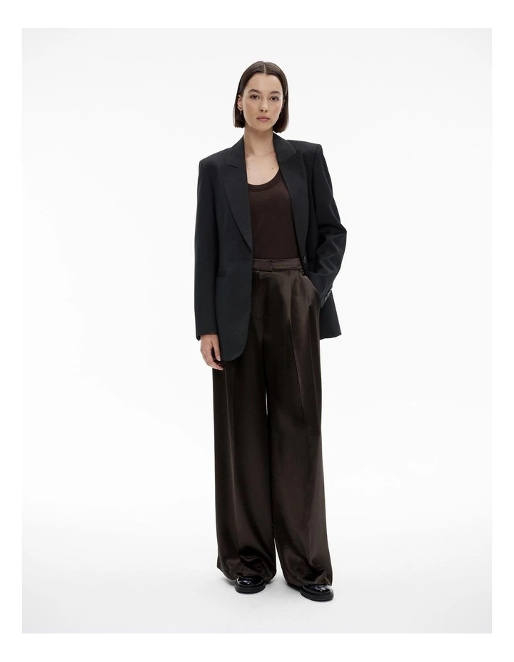 Acetate Blend Full Length Pant in Bitter Chocolate image 2