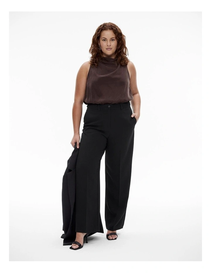 Cupro Mock Neck Tank in Bitter Chocolate image 6