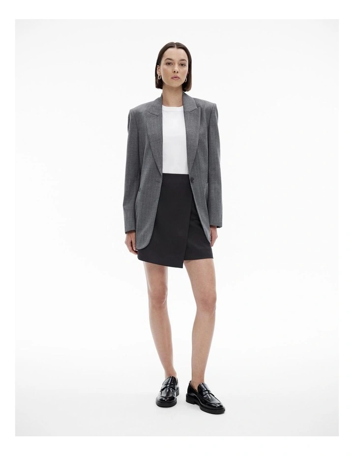 Wrap Mini Skirt in Black image 2