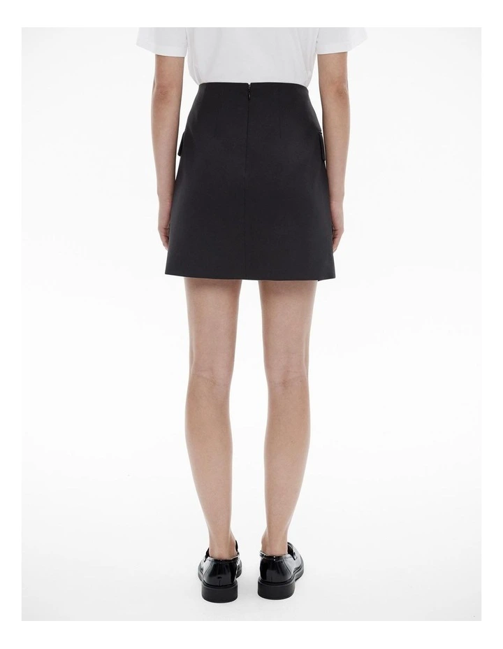 Wrap Mini Skirt in Black image 4