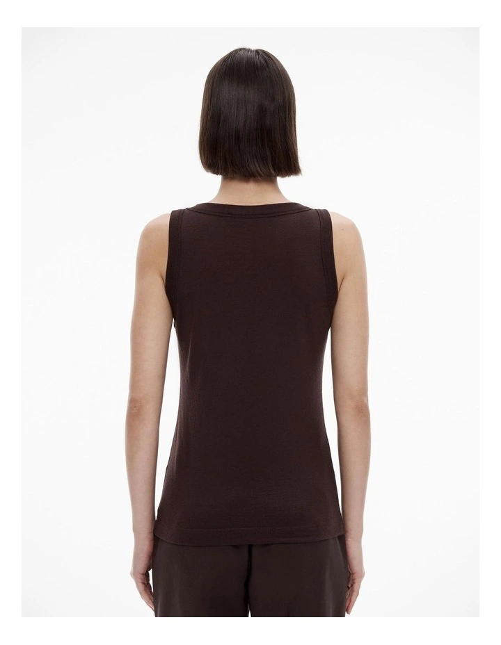 Wool Scoop Neck Tank in Bitter Chocolate image 4