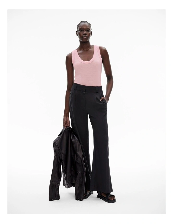 Wool Scoop Neck Tank in Rose Pink image 2