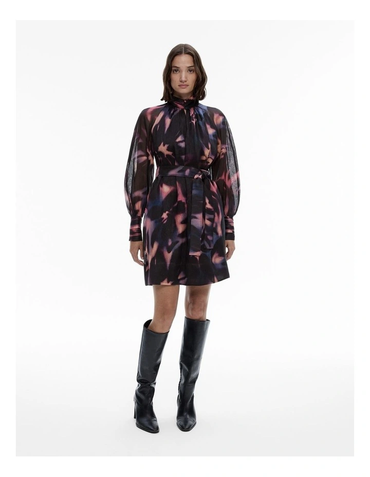 Dusk Floral Print Mini Dress in Sunset image 1