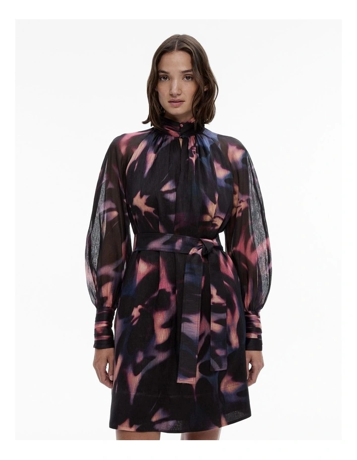 Dusk Floral Print Mini Dress in Sunset image 2