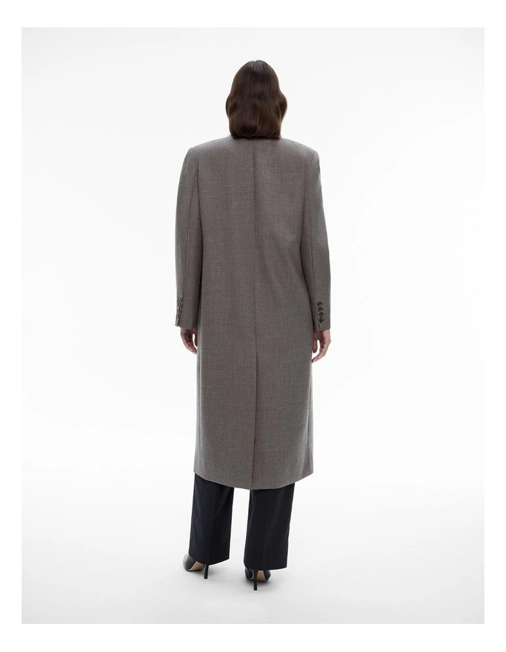 Wool Blend Double-breasted Blazer Coat in Dove Grey image 4