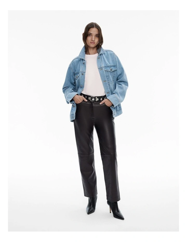Oversized Denim Jacket in Vintage Wash Denim image 2