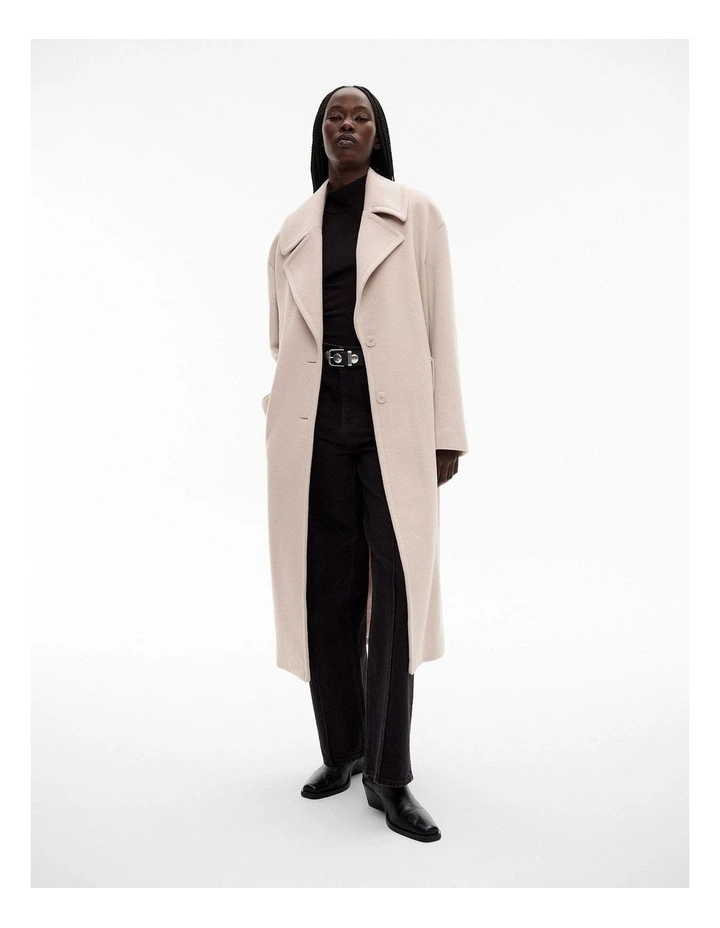 Wool Cashmere Lapel Coat in Oatmeal image 1