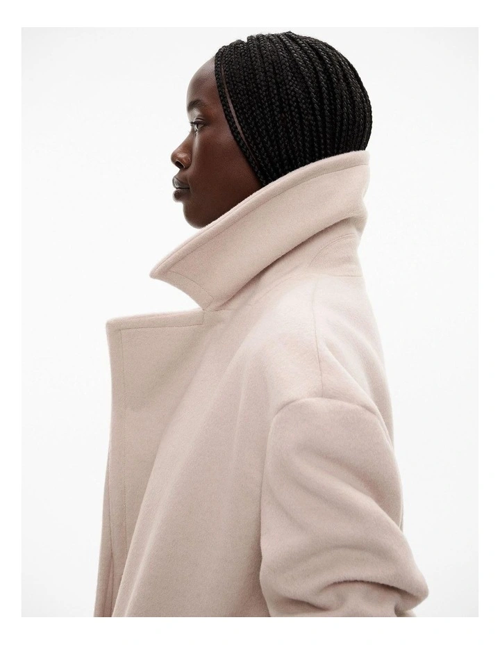 Wool Cashmere Lapel Coat in Oatmeal image 4