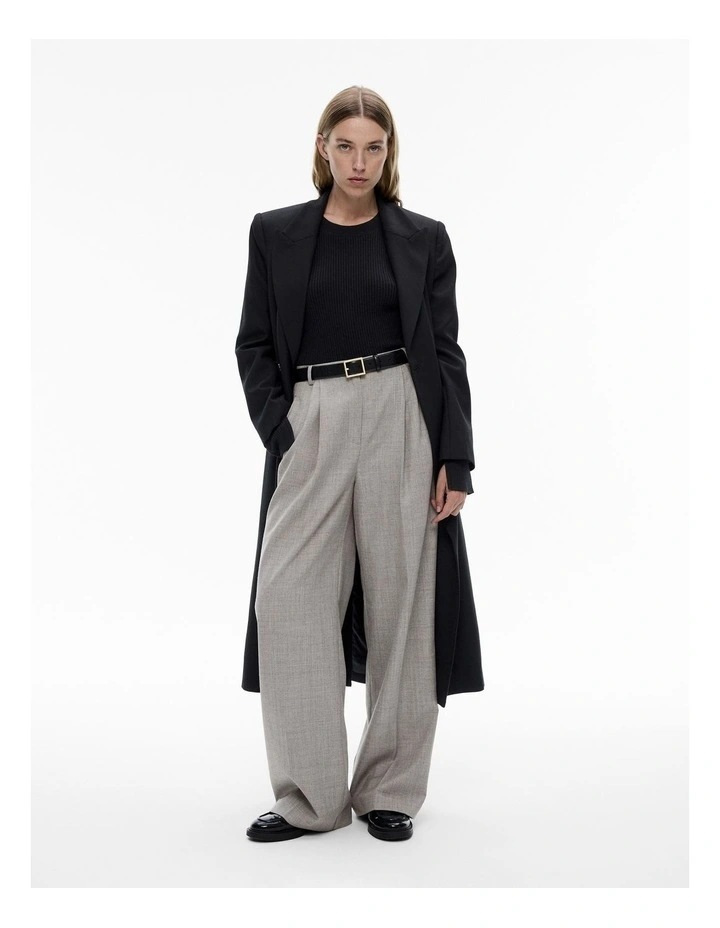 Wool Blend Crew Rib Knit in Black image 2