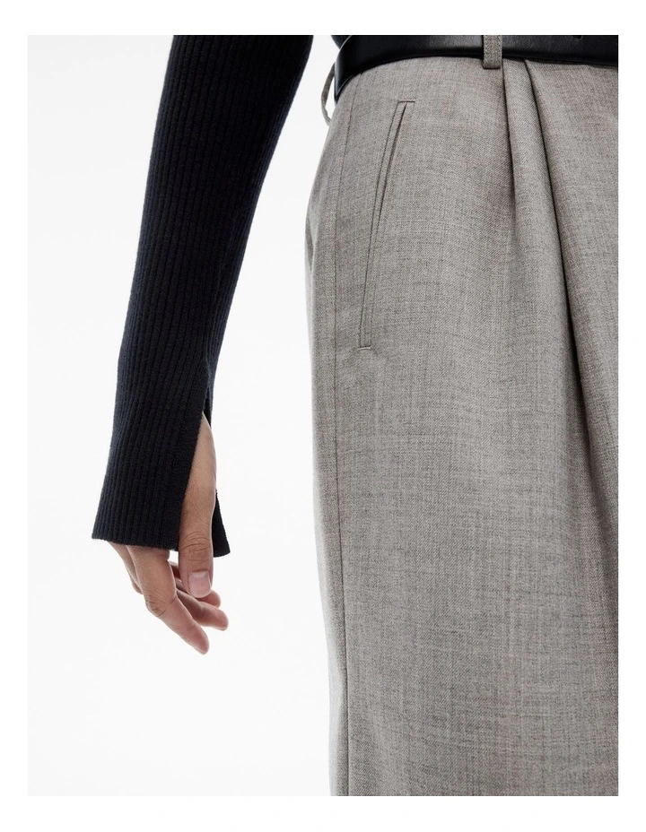 Wool Blend Crew Rib Knit in Black image 3
