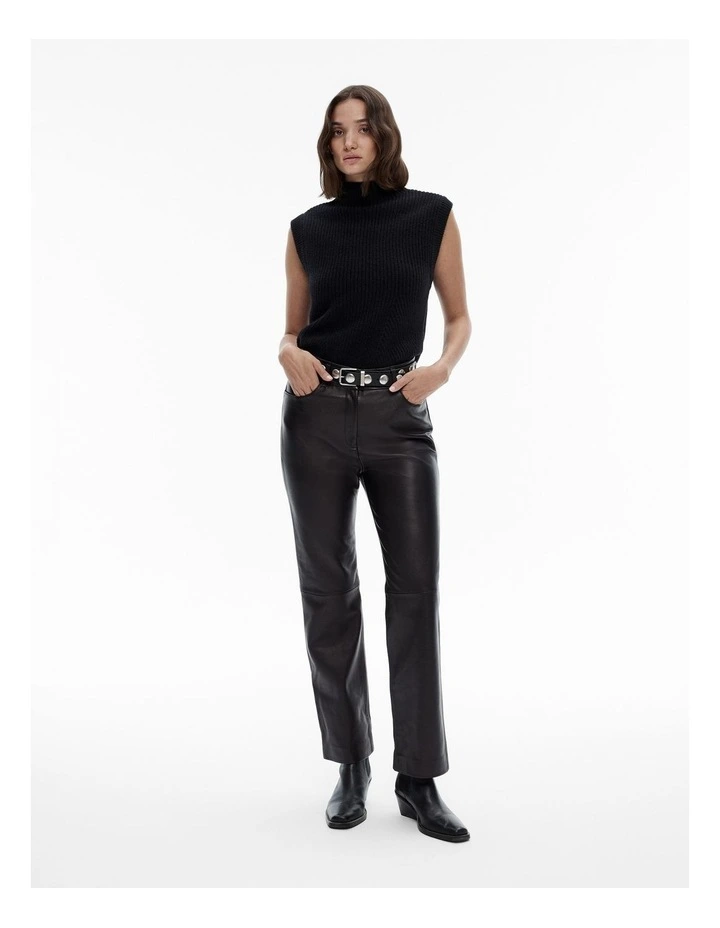 Wool Knit Vest in Black image 2