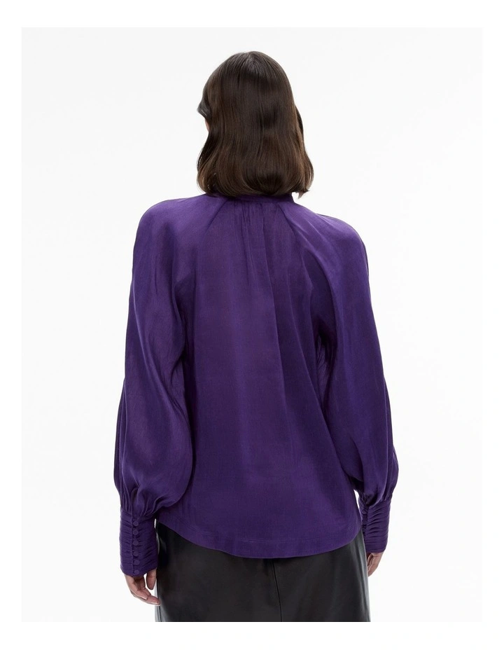 High-neck Raglan Blouse in Royal Purple image 4
