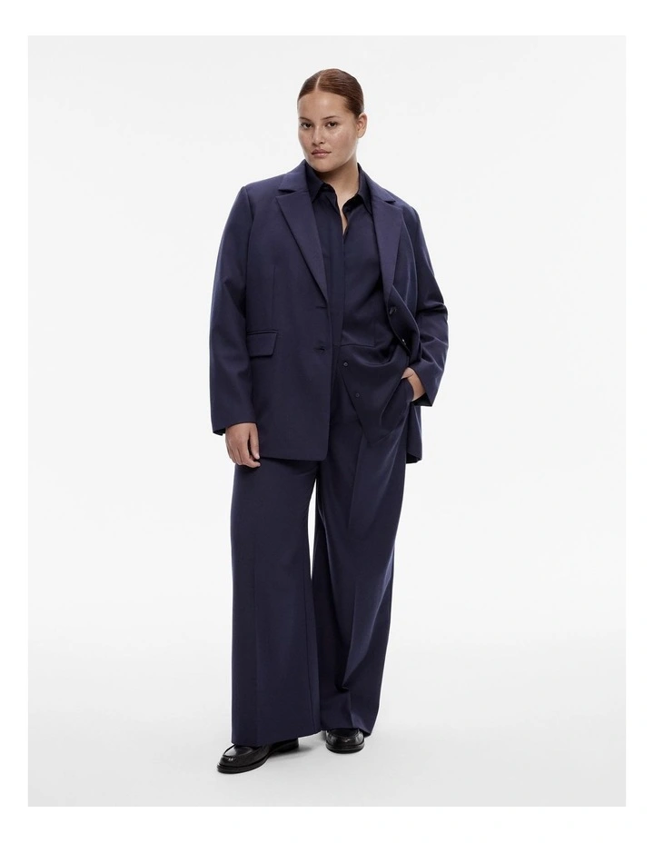 Acetate Satin Frame Shirt in Midnight image 7