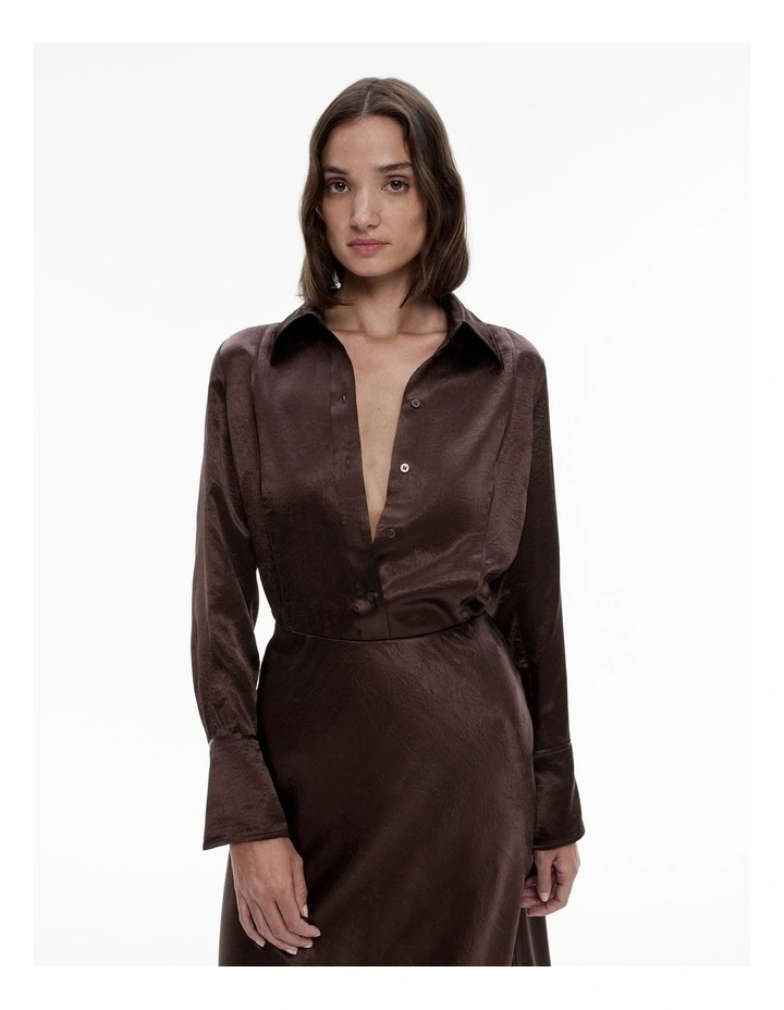 Seam Detail Shirt in Black Currant image 1