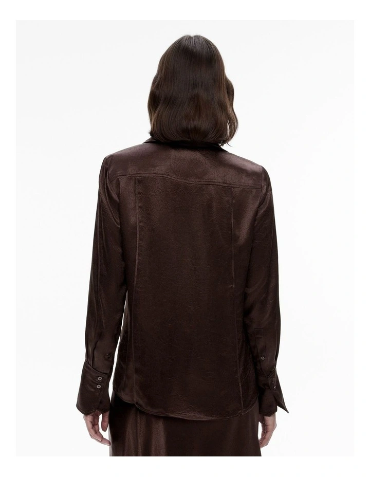 Seam Detail Shirt in Black Currant image 4