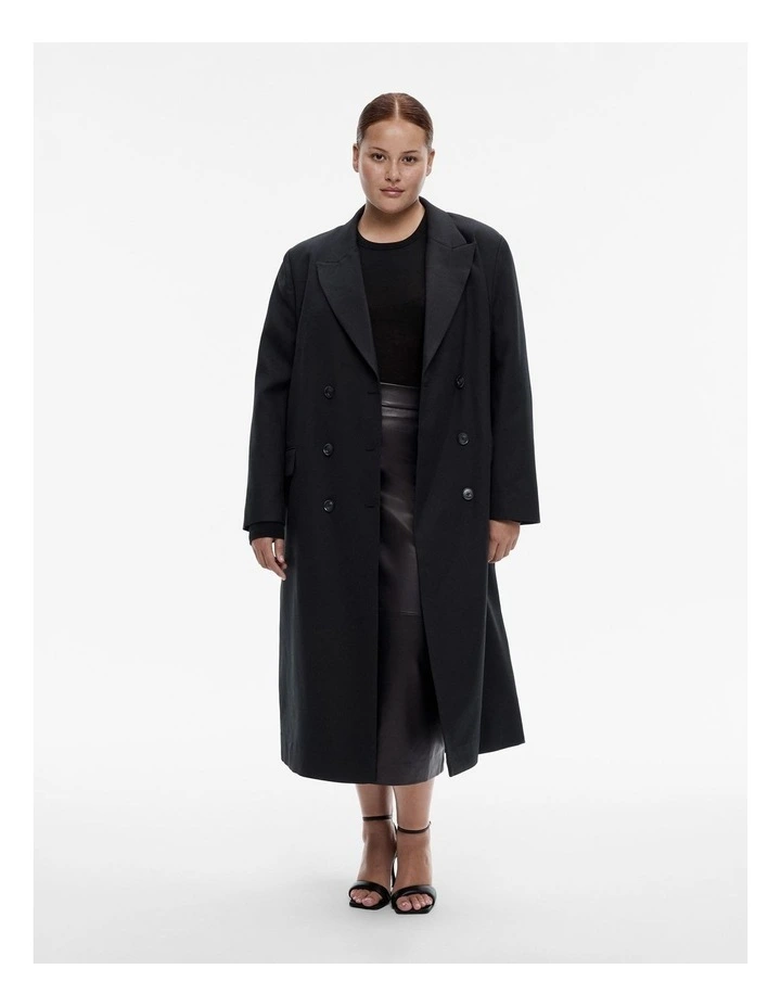 Wool Blend Crew Neck Top in Black image 6