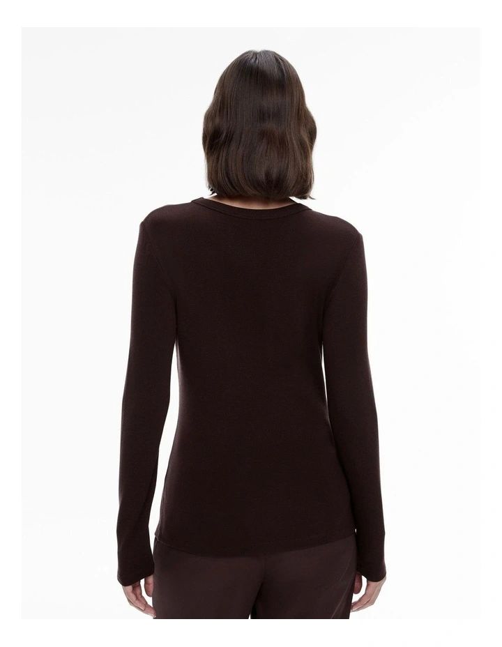 Wool Blend Crew Neck Top in Black Currant image 4