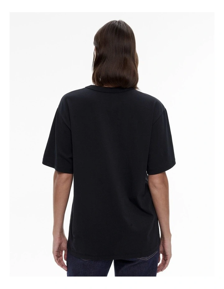 Cotton Boyfriend Tee in Black image 4