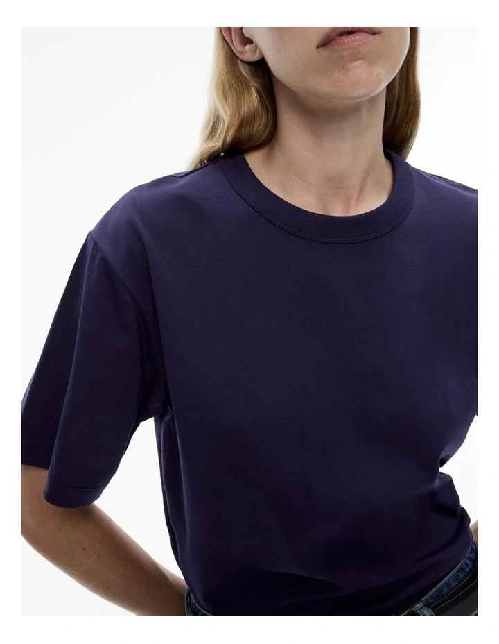 Cotton Boyfriend Tee in Midnight image 3