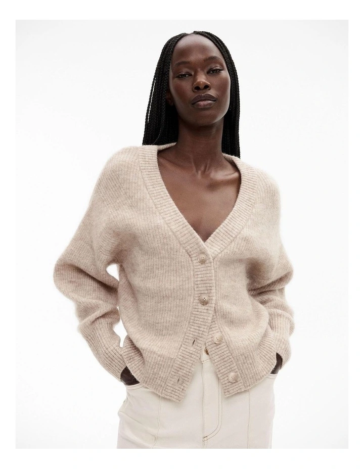 Tactile Knit Cardigan in Fawn Marle image 1