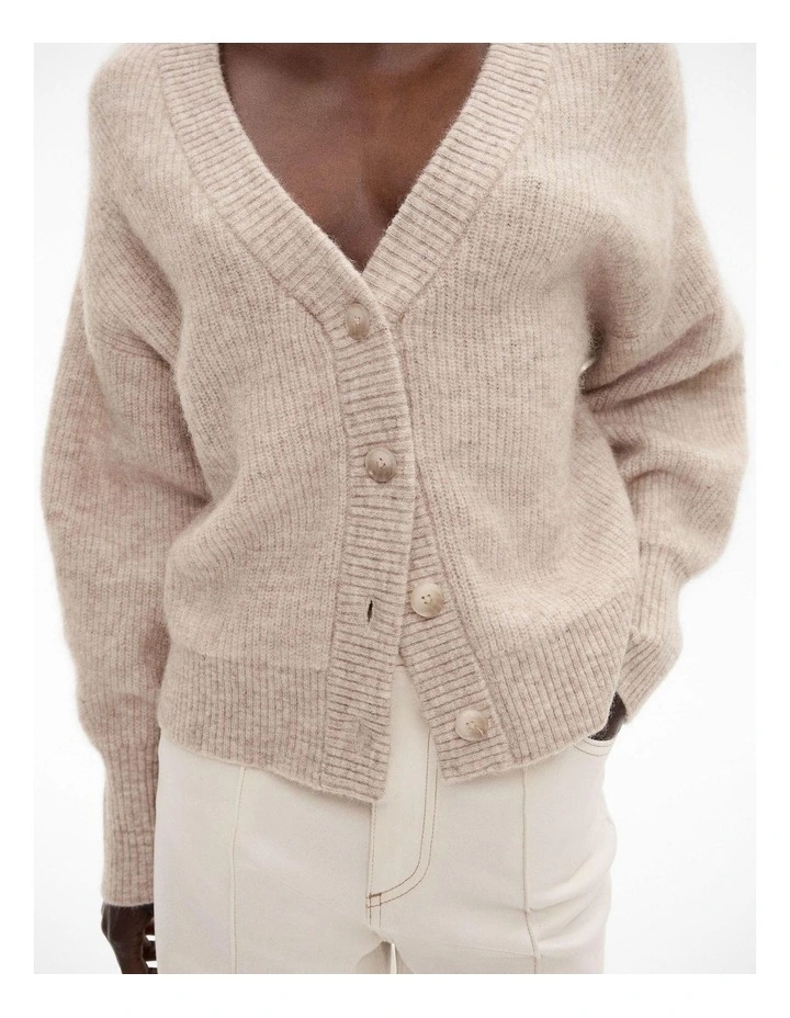Tactile Knit Cardigan in Fawn Marle image 3