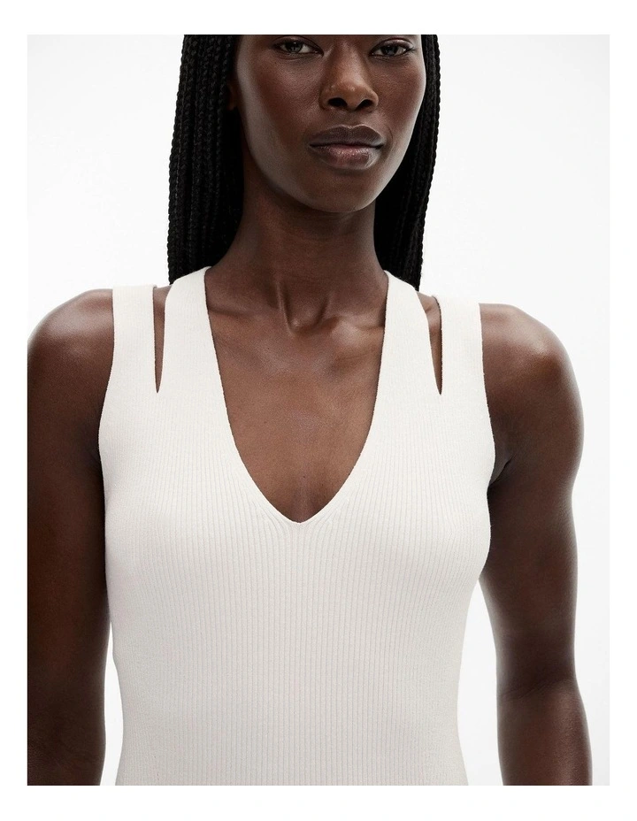Cut Out Rib Tank in Chalk image 3