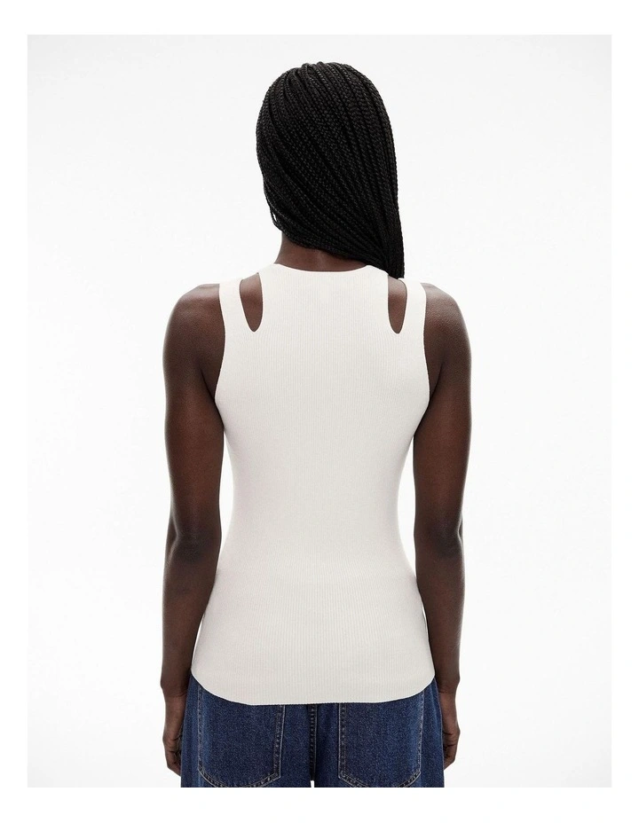 Cut Out Rib Tank in Chalk image 4