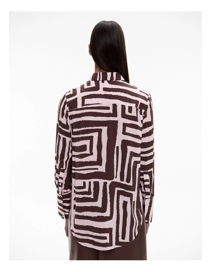Column Print Shirt in Pink Punch image 4