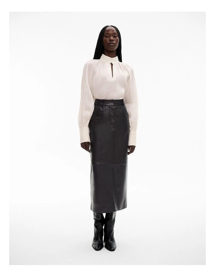High-neck Raglan Blouse in Chalk image 2