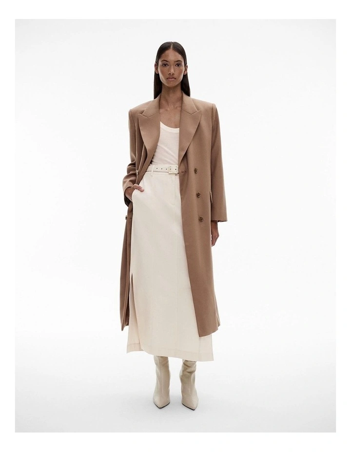 Seam Detail Maxi Skirt in Cream image 2