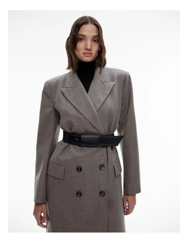 Self Leather Belt in Black image 2