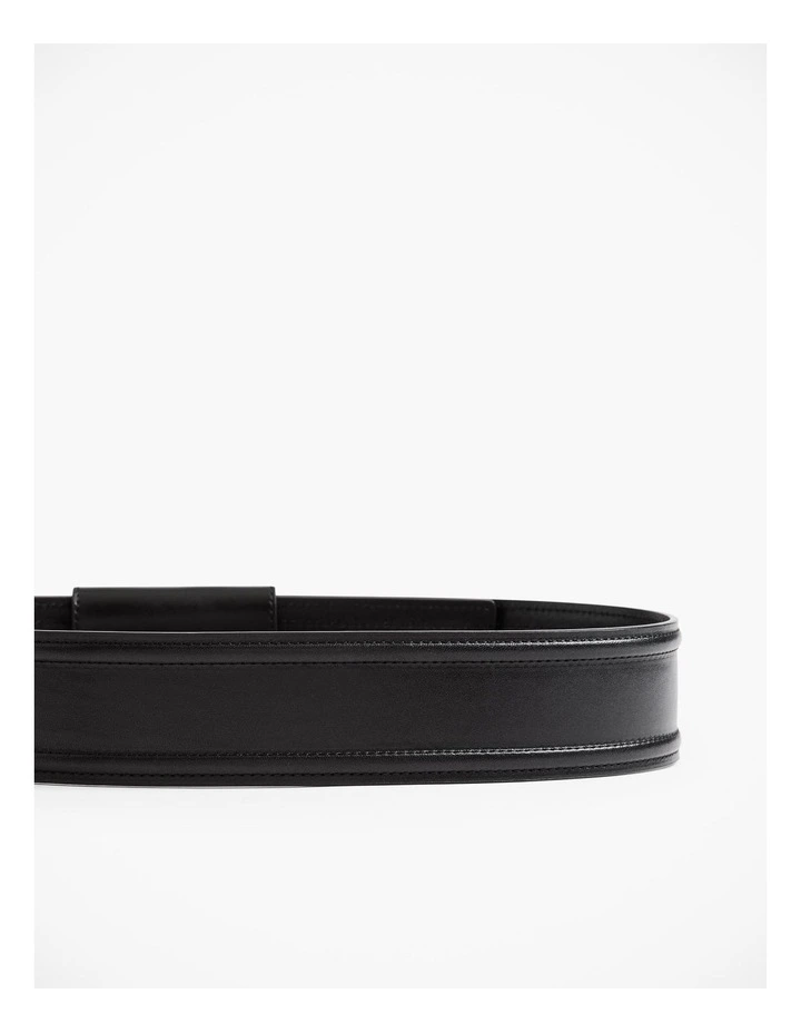 Self Leather Belt in Black image 4