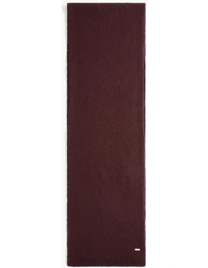 Wool Knit Scarf in Black Currant image 1