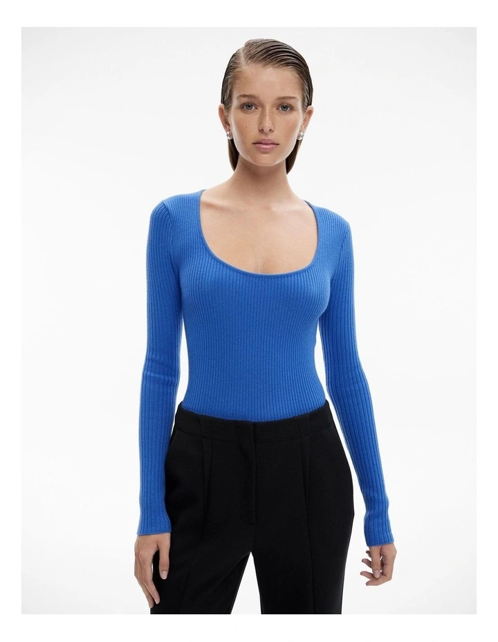 Witchery Scoop Neck Long Sleeve Knitwear In Wedgewood Blue MYER