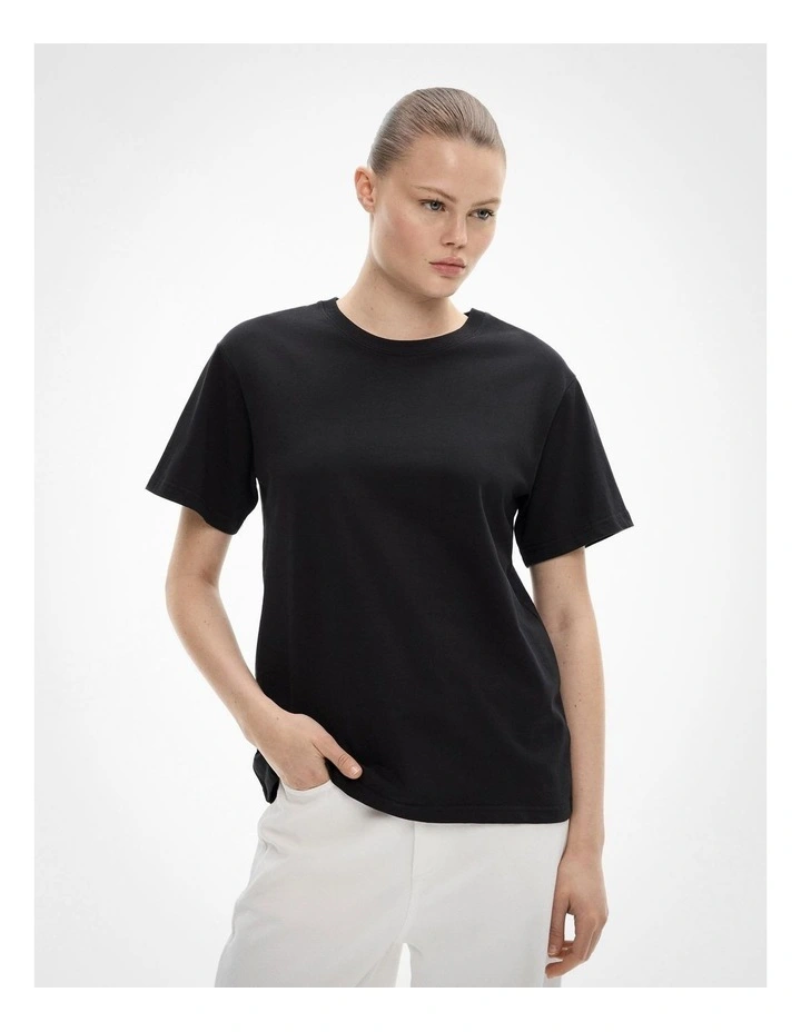 Crew Neck T-shirt in Black image 1