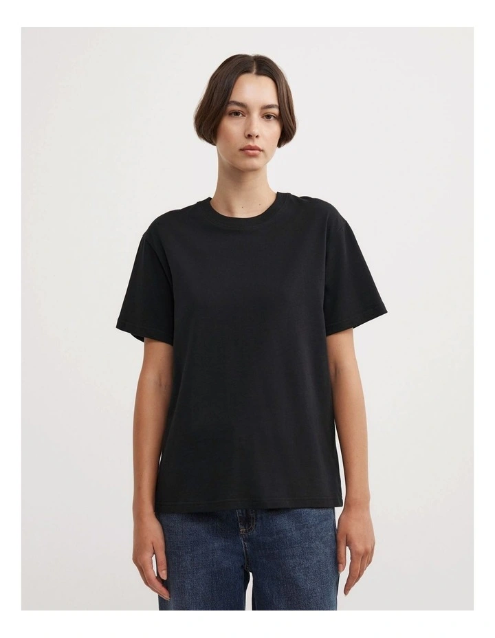Crew Neck T-shirt in Black image 1