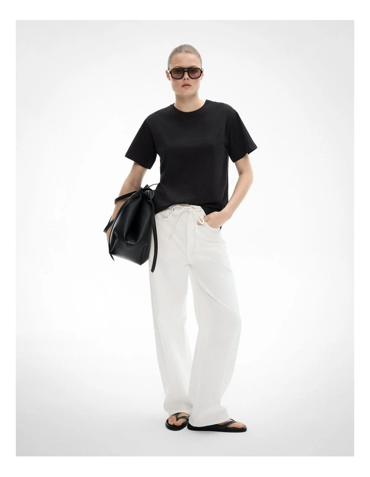 Crew Neck T-shirt in Black image 2